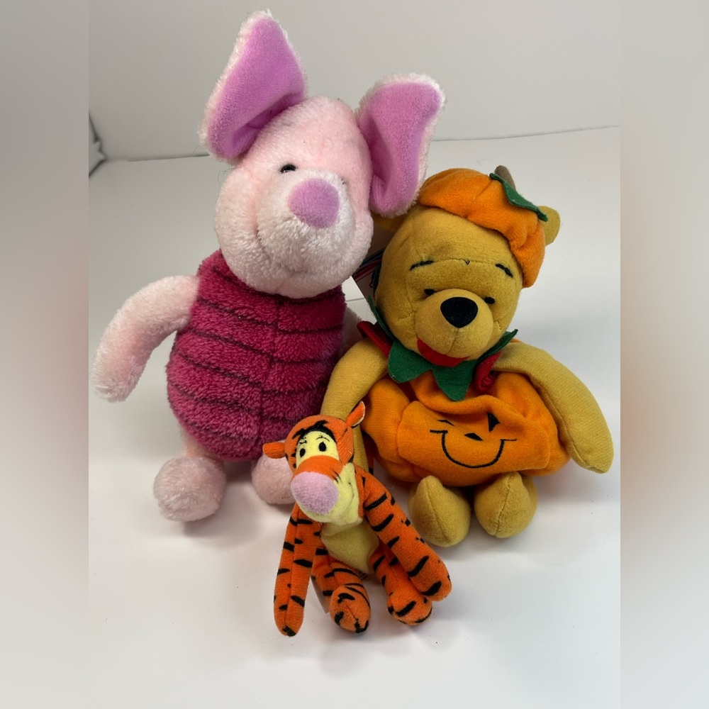 Winnie the Pooh Halloween Pumpkin Small Beanie with Piglet and Tigger